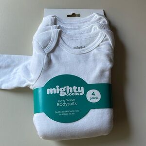 Mighty Goods Long Sleeve Cotton Bodysuits 4 Pack